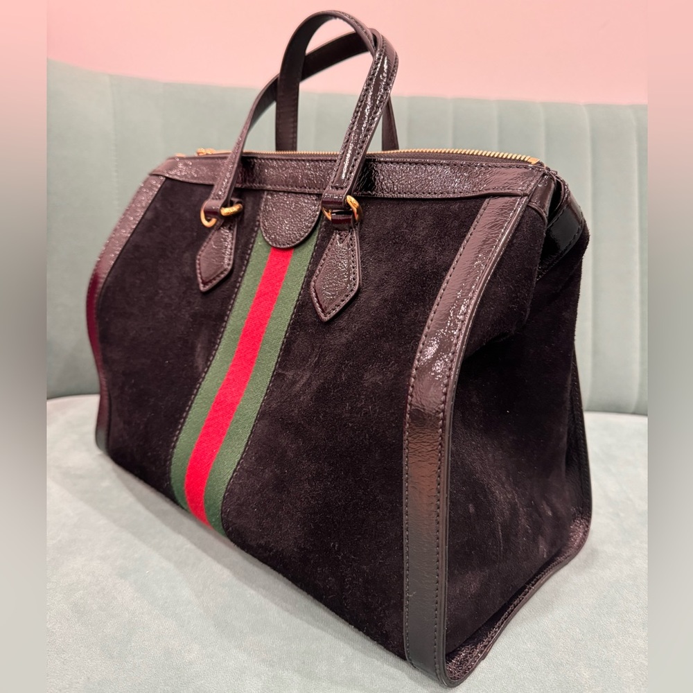 Gucci Suede Medium Ophidia Tote / 524537 I Includes strap and dust bag I - Picture 2 of 11